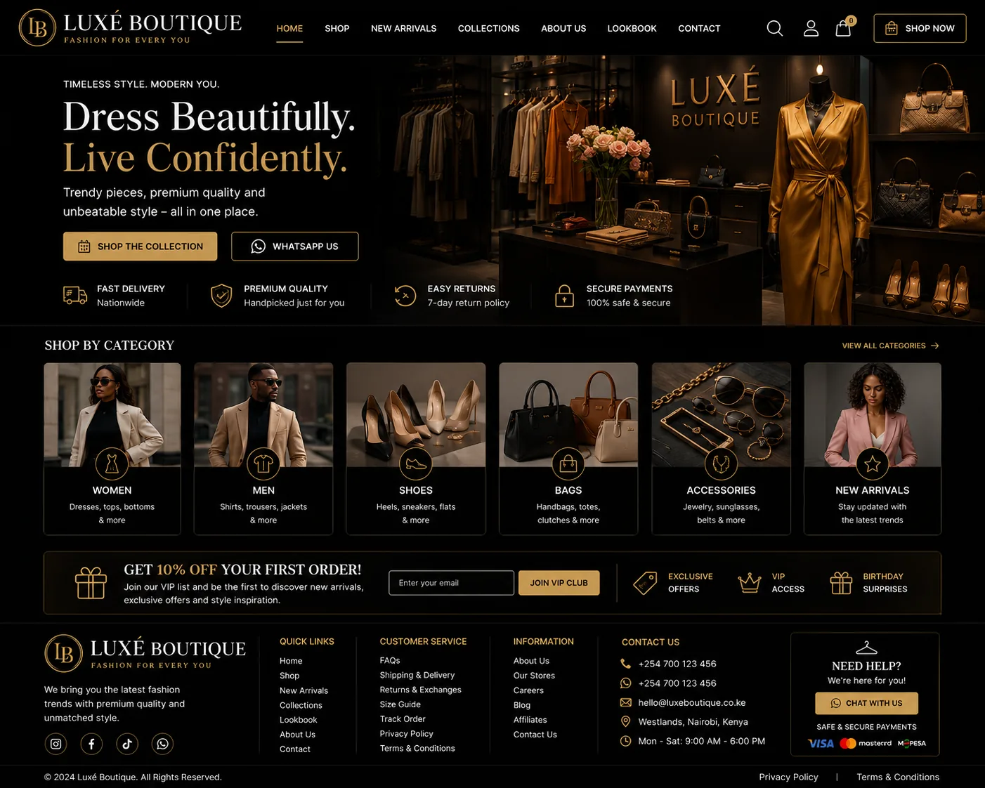Boutiques website design in Kenya by Alcatrax Technologies